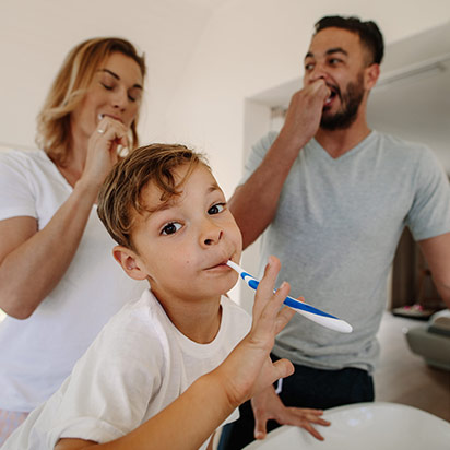 brushing and flossing